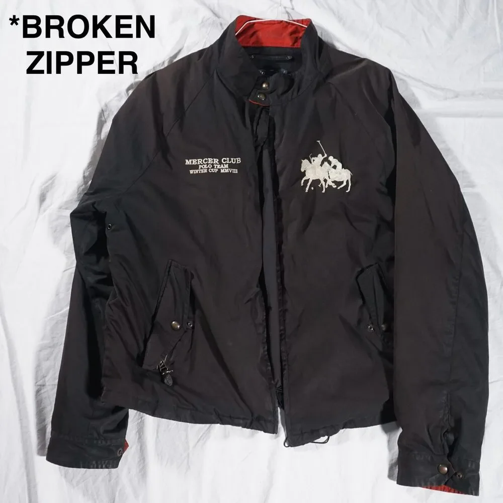 Polo Ralph Lauren Mercer Jacket Double Pony XL Broken Zipper